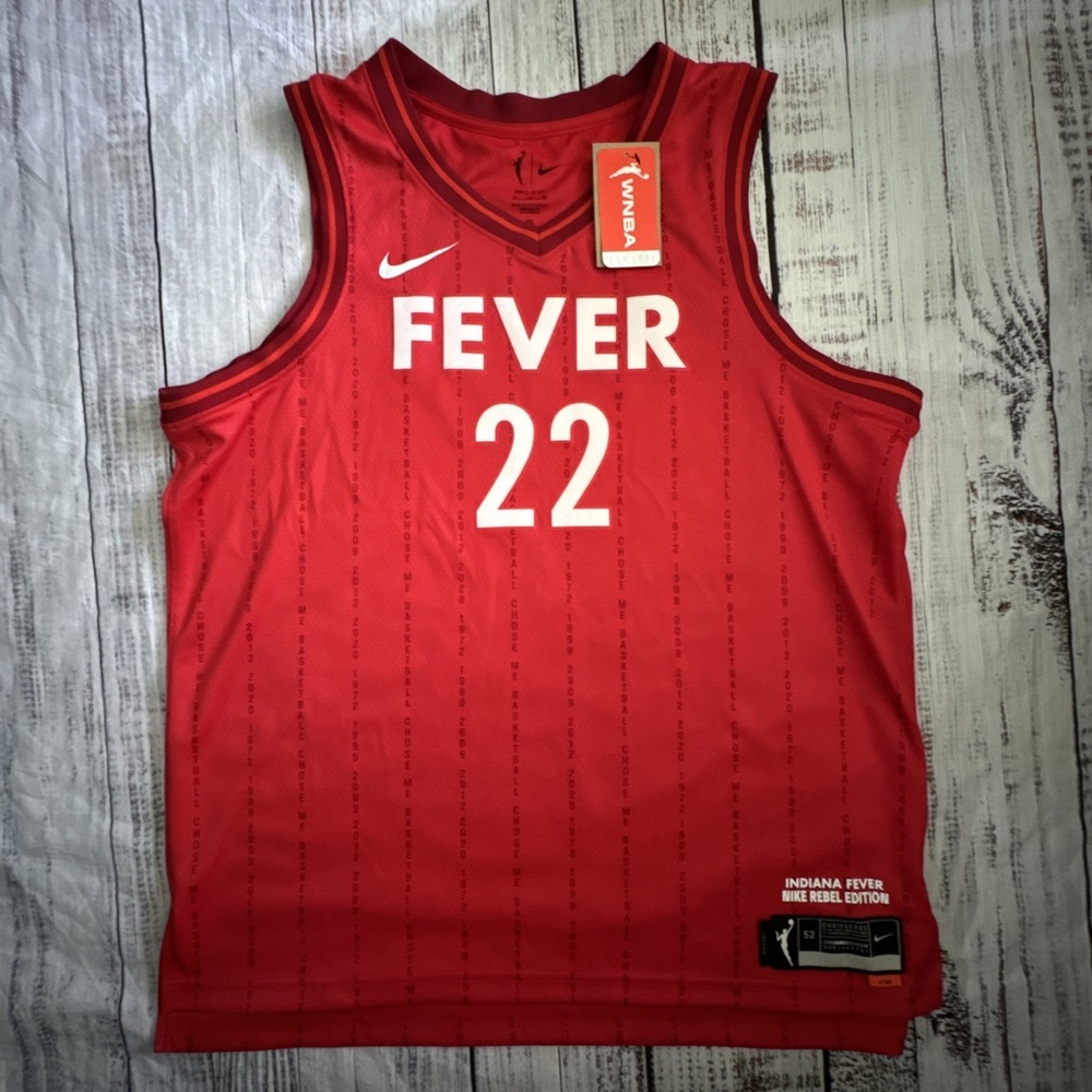 Caitlin Clark #22 Size XL Indiana Fever Red Rebel Edition Stitched Jersey New